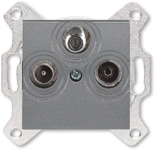 Розетка TV+R+SAT Оконечная без рамки ABB EPJ Levit 1-м. сталь картинка